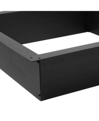 Outdoor Heavy-Duty Steel Portable Above Ground or In-Ground Square Fire Pit Liner Ring - Black