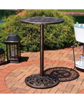40"H Cast Iron Base and Cast Aluminum Tabletop Round Bar-Height Table