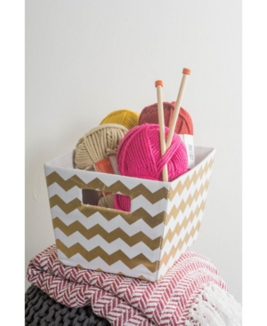 Design Imports Chevron Trapezoid Storage Bin