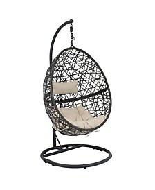 Caroline Hanging Egg Chair Swing with Steel Stand Set