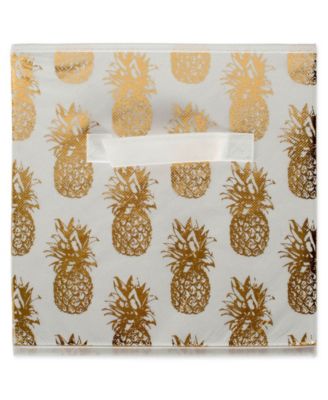 Non-woven Polyester Cube Pineapple Square Set of 4