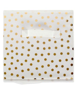 Design Imports Non-woven Polyester Cube Small Dots Square Set of 2