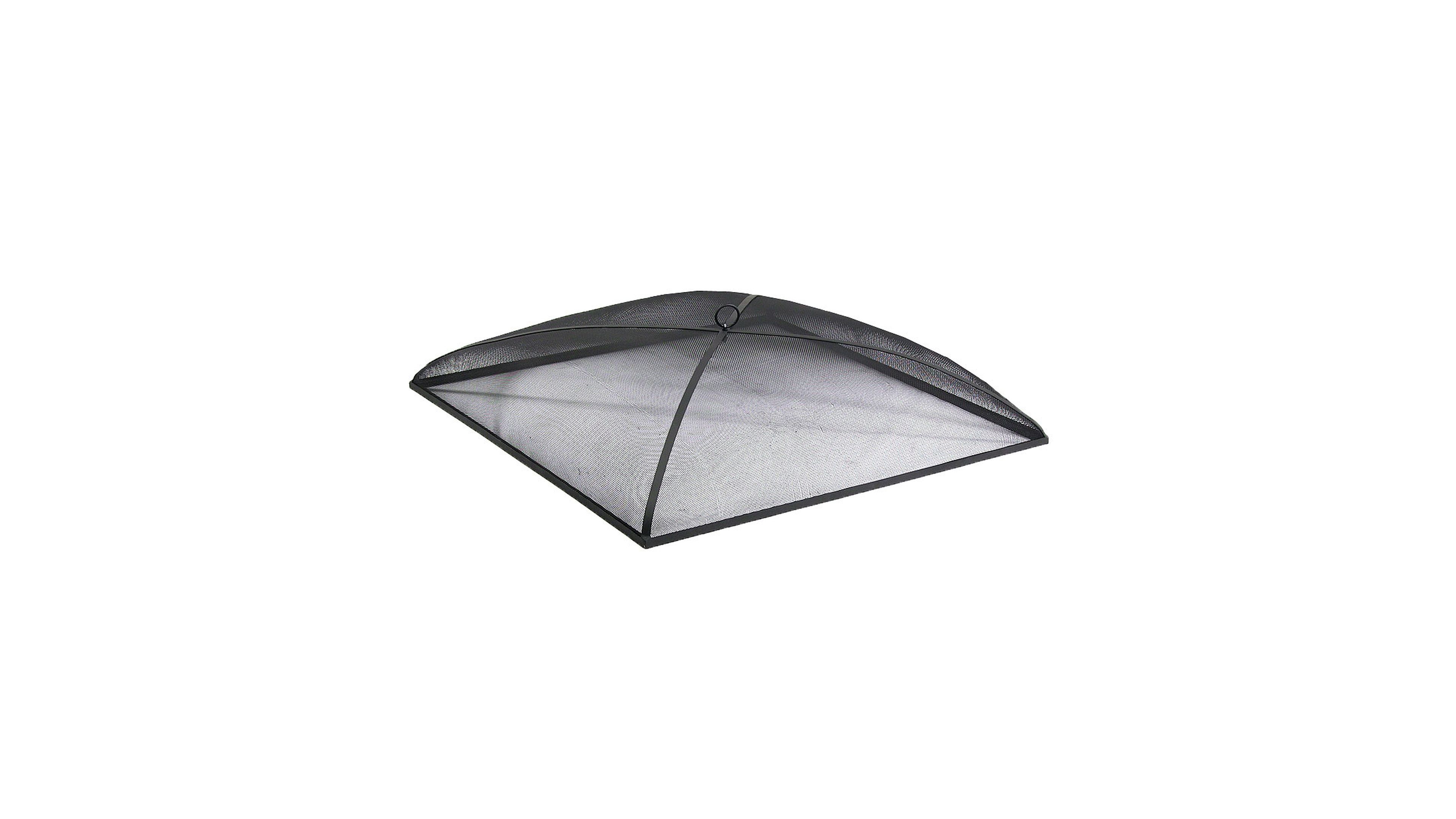 Outdoor Heavy-Duty Steel Mesh Square Easy-Opening Camp Fire Pit Spark Screen Lid
