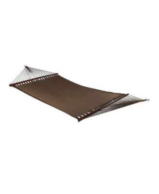 Large Double Wide Two-Person Polyester Rope Hammock with Spreader Bars - 600 lb Weight Capacity