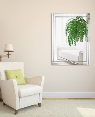 Moderno Stepped Beveled Rectangle Wall Mirror, 40" x 30" x 1.18"