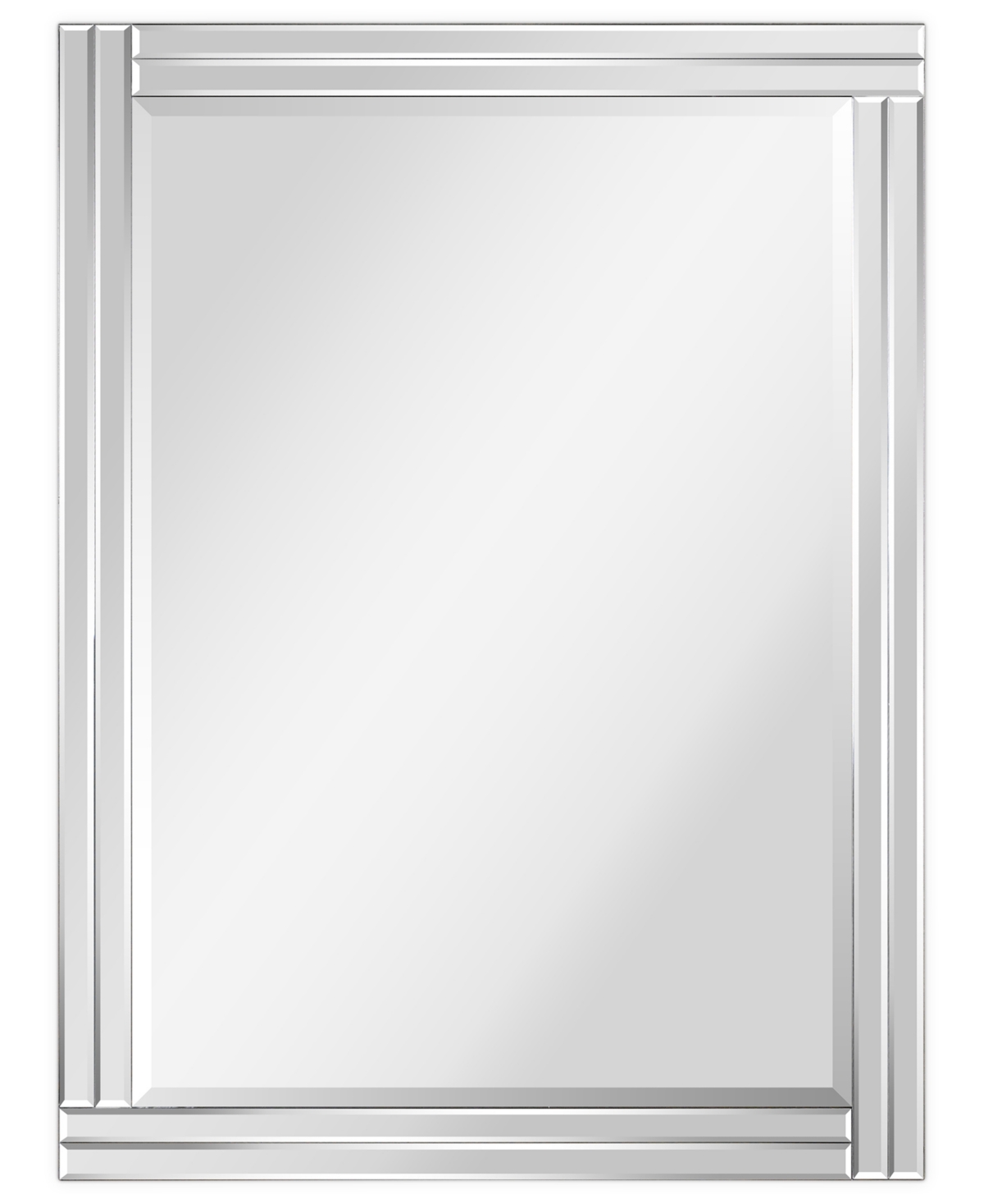 Moderno Stepped Beveled Rectangle Wall Mirror, 40" x 30" x 1.18" - Clear