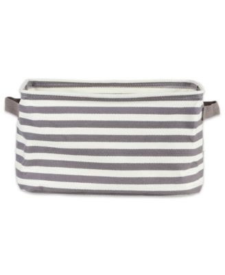 Polyethylene Coated Herringbone Woven Cotton Laundry Bin Stripe Rectangle Set of 3