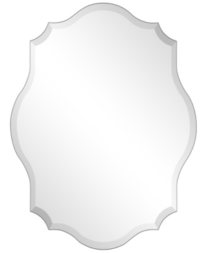 Empire Art Direct Frameless Beveled Oblong Scalloped Wall Mirror, 40" X 30" X 0.39" In Clear