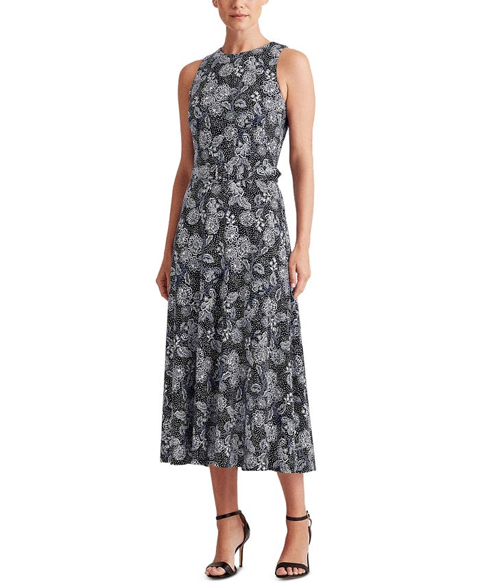 Lauren Ralph Lauren Floral Jersey Sleeveless Dress - Macy's