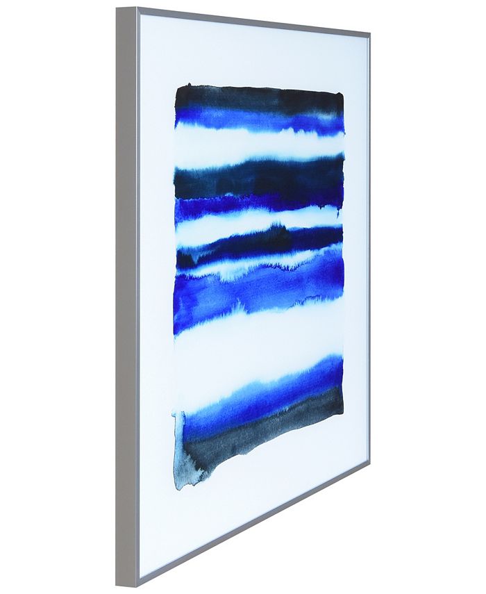 Empire Art Direct Shorebreak Abstract A on Reverse Printed Art Glass and Anodized Aluminum Frame