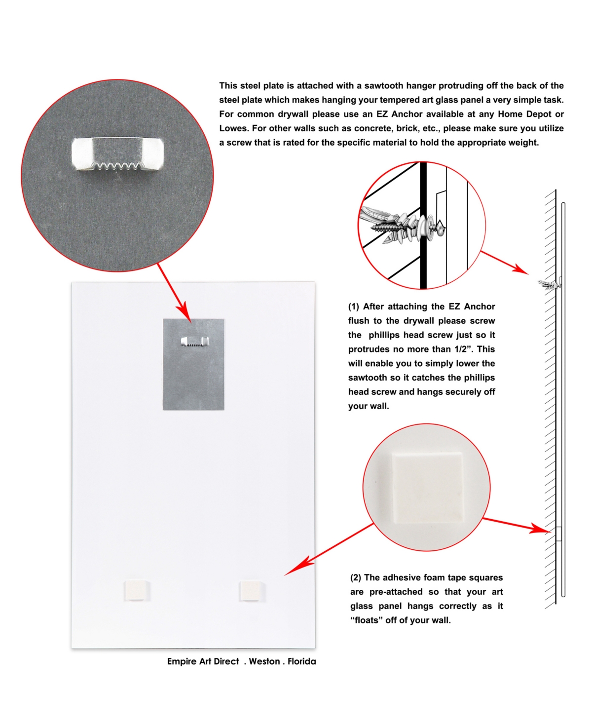 Empire Art Direct Husky Frameless Free Floating Tempered Glass Panel Graphic Dog Wall Art, 0.2