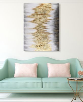 Gold Frequency Textured Metallic Hand Painted Wall Art by Martin Edwards, 30" x 40" x 1.5"