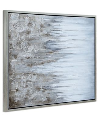 Iceberg Textured Metallic Hand Painted Wall Art by Martin Edwards, 40" x 30" x 1.5"