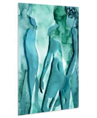 Water Women I II Frameless Free Floating Tempered Art Glass Wall Art, 48" x 32" x 0.2"