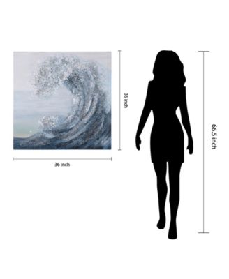 Crystal Wave Textured Metallic Hand Painted Wall Art by Martin Edwards, 36" x 36" x 1.5"