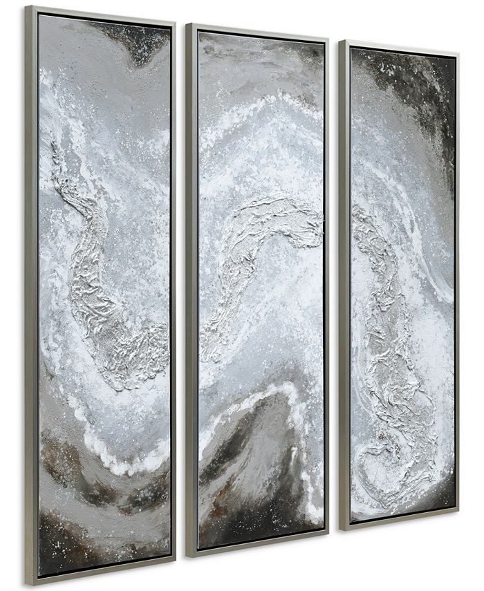 Empire Art Direct Iced Textured Metallic Hand Painted Wall Art Set by