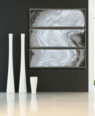 Iced Textured Metallic Hand Painted Wall Art Set by Martin Edwards, 60" x 20" x 1.5"