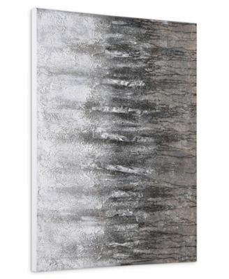Gray Frequency Textured Metallic Hand Painted Wall Art by Martin Edwards, 30" x 40" x 1.5"