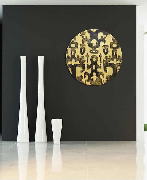 Empire Art Direct Abstract Circular Gold Canvas Giclee Printed On