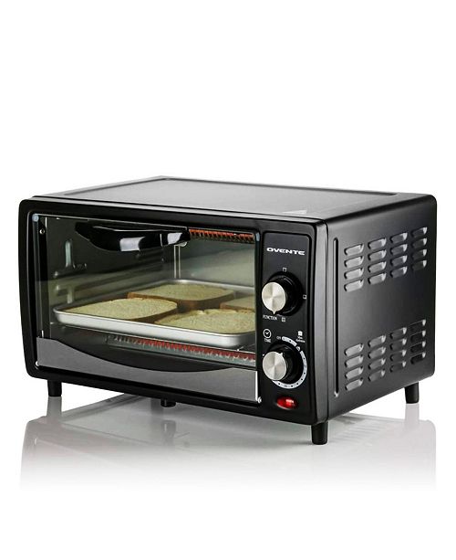 Ovente Countertop 4 Slice Toaster Oven With Removable Baking Tray