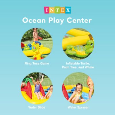 100"x77" Inflatable Ocean Play Center Backyard Toddler Kiddie Pool & Games