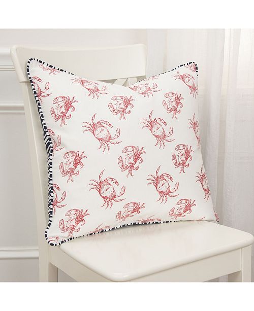 Rizzy Home Crab Decorative Pillow Cover, 20" x 20