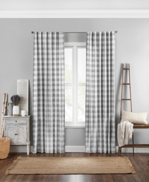 Elrene Farmhouse Buffalo Check 52" X 95" Curtain Panel In Gray