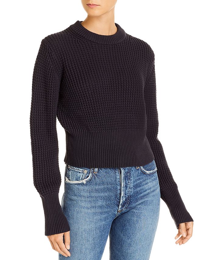 French Connection Luna Mozart Cotton Waffle-Knit Sweater - Macy's
