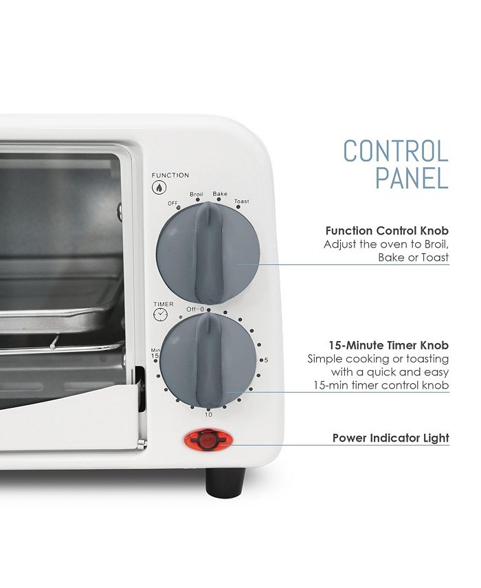 Elite Cuisine 2 Slice Toaster Oven with Broiler & Timer Macy's