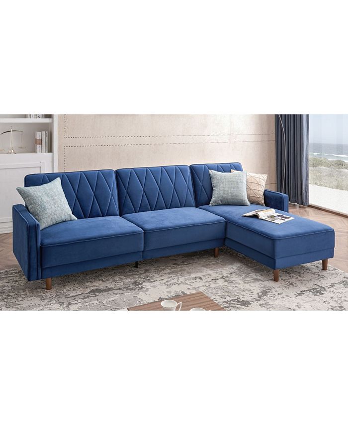 Gold Sparrow Riverside Convertible Sofa Bed Sectional - Macy's
