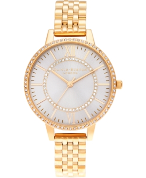 image of Olivia Burton Women-s Wonderland Gold-Tone Stainless Steel Bracelet Watch 34mm