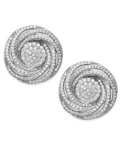 Wrapped In Love™ Diamond Pave Knot Stud Earrings in Sterling Silver (1 ct. t.w.)