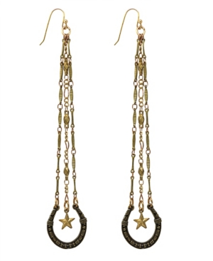 image of T.r.u. by 1928 Lucky Horseshoe and Star Charm Linear Earring