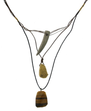 image of T.r.u. by 1928 Waxed Linen Wire 3 Drop with Semi-Precious Tiger-s Eye Y-Necklace