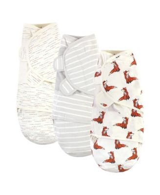 Baby Girls and Boys Fox Swaddle Wraps, Pack of 3