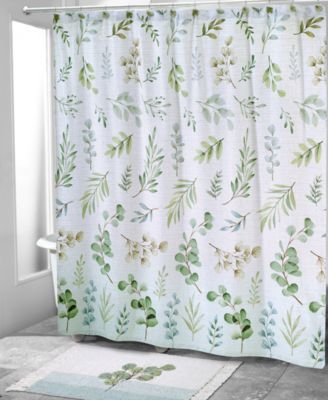 Avanti Ombre Leaves Botanical Printed Shower Curtain, 72" x 72"