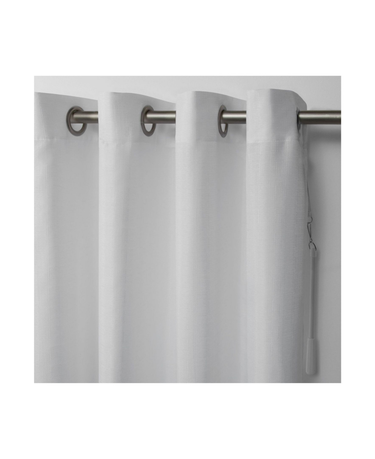 Exclusive Home Curtains Loha Patio Grommet Top Single Curtain Panel, 108" X 96" In White