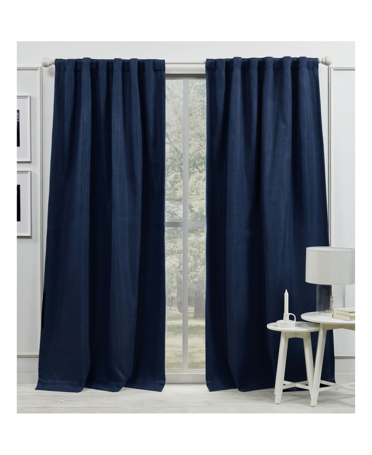 Lauren Ralph Lauren Palisades Room Darkening Back Tab Rod Pocket Curtain Panel, 50" X 84" In Blue