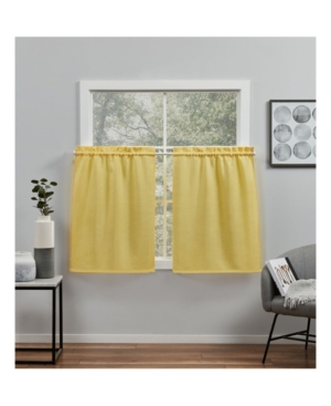 Exclusive Home Curtains Loha Light Filtering Rod Pocket Tier Curtain Panel Pair, 26" X 36", Set Of 2 In Yellow