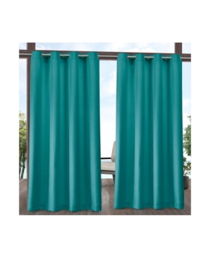 Exclusive Home Aztec Indoor/outdoor Grommet Top Curtain Panel Pair, 54" X 84" In Green