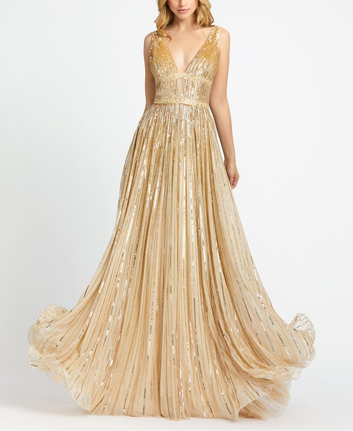 mac duggal sequin embellished gown