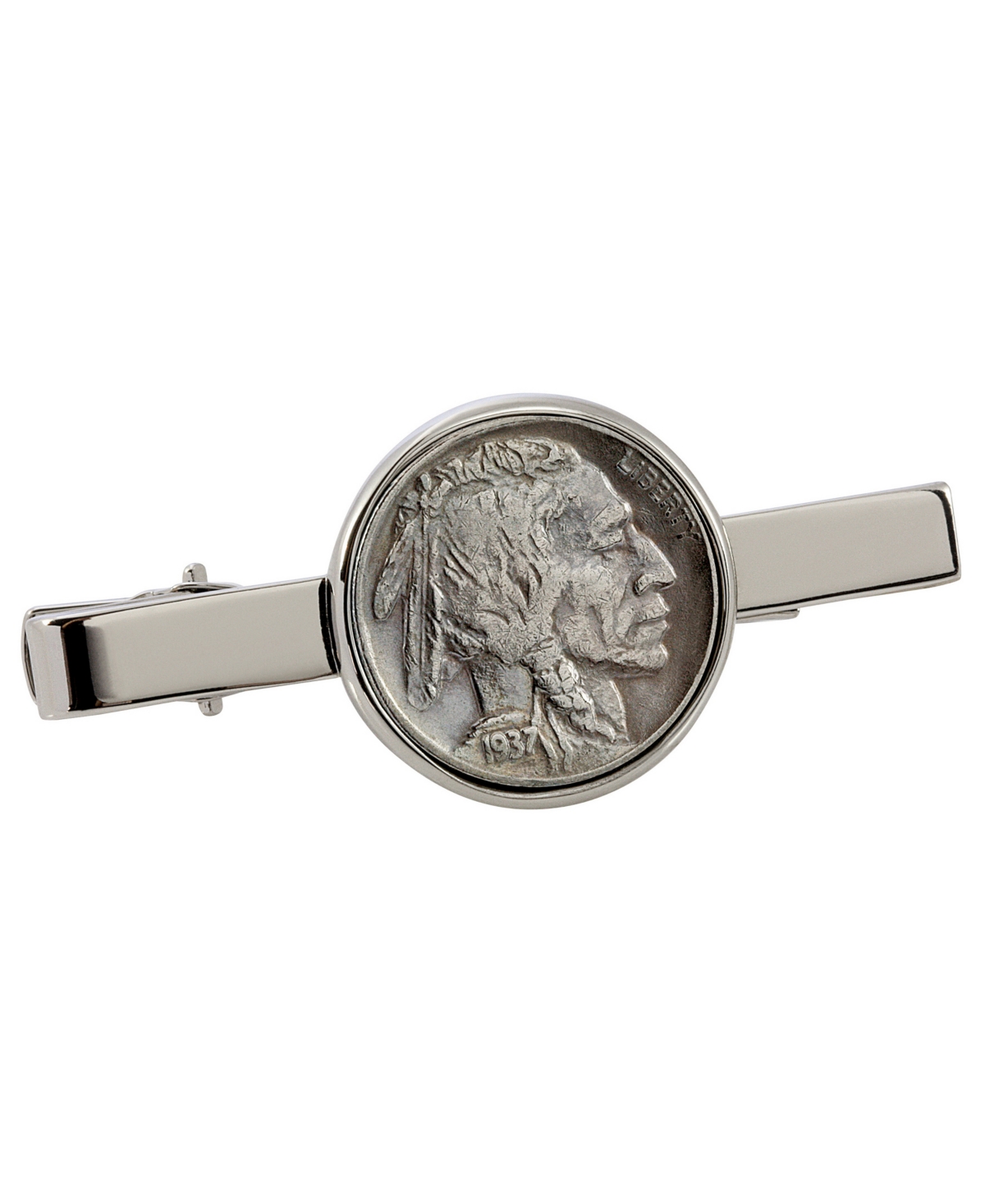 Buffalo Nickel Coin Tie Clip - Silver