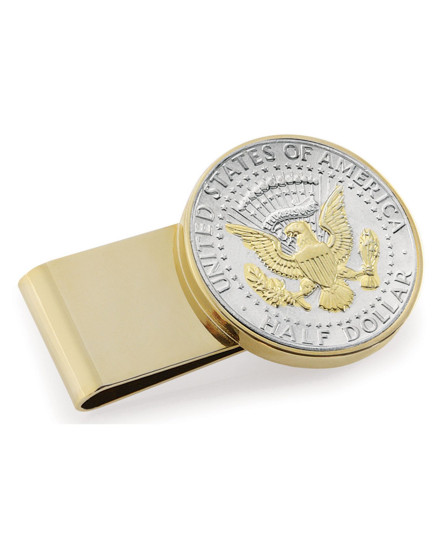 Мужской стальной зажим для денег American Coin Treasures Presidential Seal с монетой JFK — фото 1