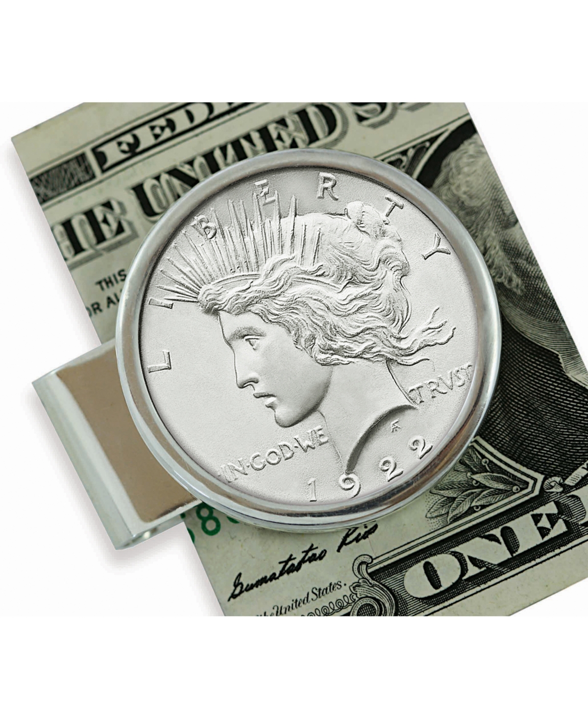 Men's American Coin Treasures Sterling Silver Peace Coin Money Clip - Silver