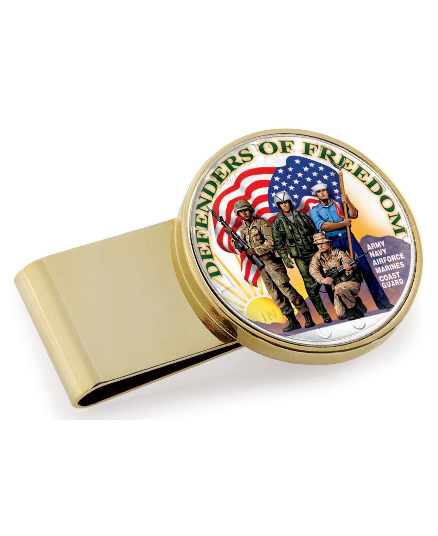 Зажим для денег American Coin Treasures Defenders of Freedom, цветная монета JFK — фото 1