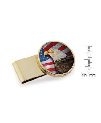 Men's American Bald Eagle Colorized JFK Half Dollar Stainless Steel Money Clip