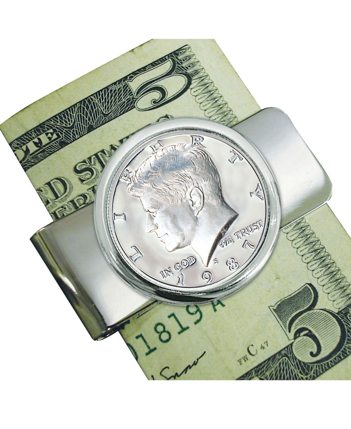 Мужской зажим для денег American Coin Treasures с монетой JFK Half Dollar Proof — фото 1