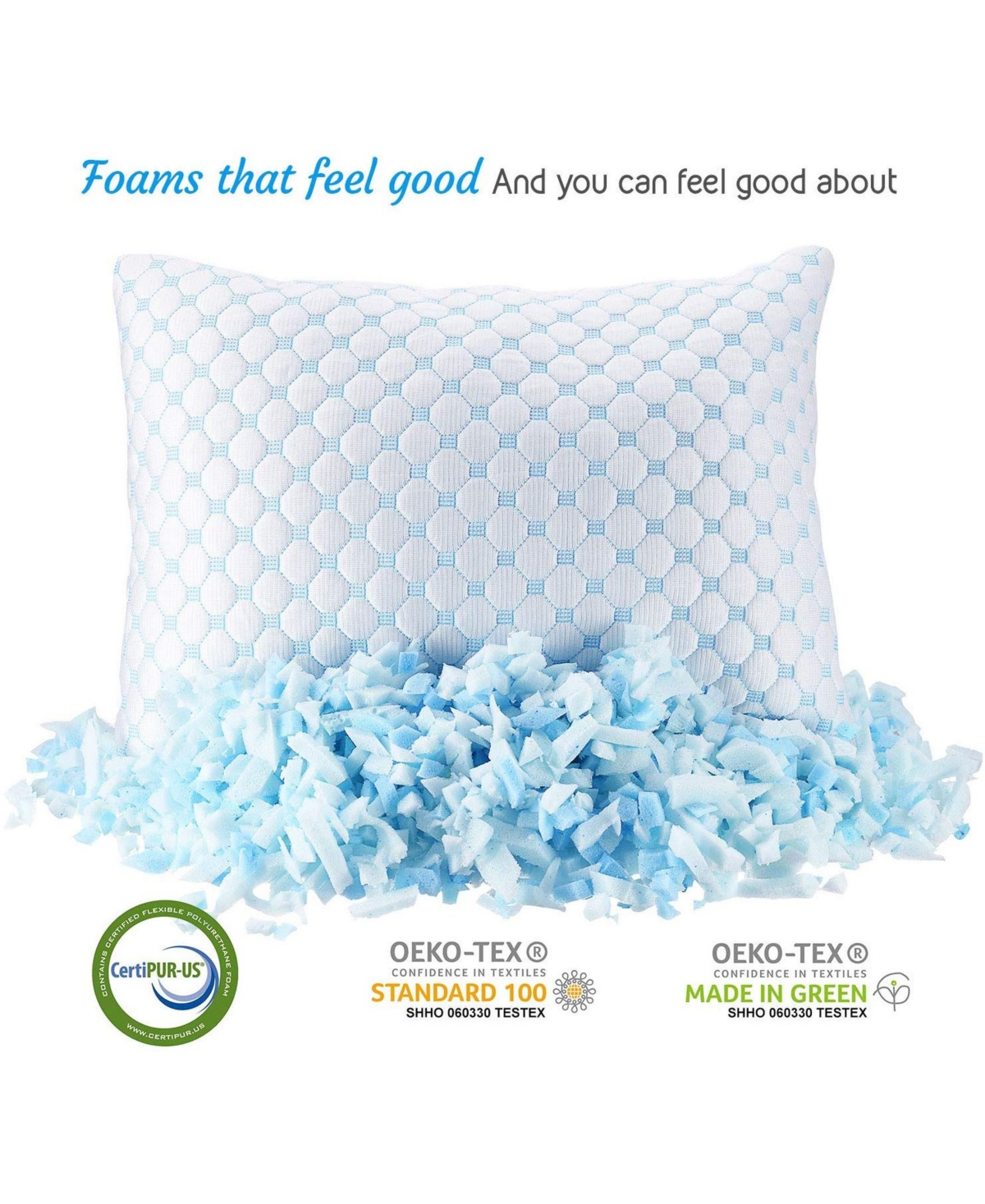 Nestl Heat and Moisture Reducing Ice Silk and Gel Infused Memory Foam 2-Pack Pillow