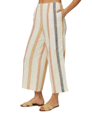 image of O-Neill Juniors- Colada Cotton Striped Wide-Leg Pants
