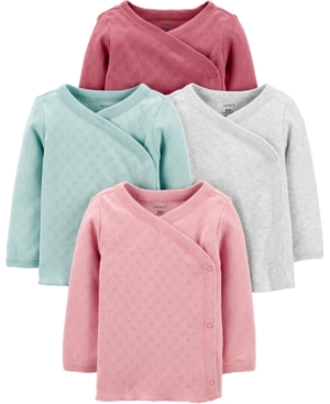 Carter's Baby Girls 4-Pack Side-Snap Cotton Shirts